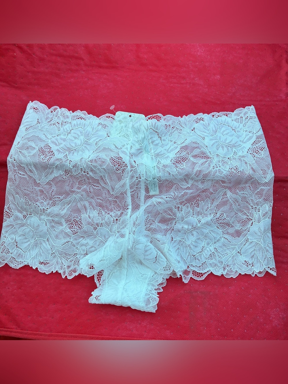 Free People White Floral Lace Boyshort